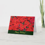 Red Poinsettias Holiday Card (Blank Inside)
