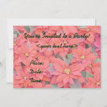 Red Poinsettias Holiday Party Invitation