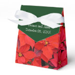 Red Poinsettias I Christmas Holiday Floral Favor Boxes