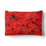 Red Poinsettias I Christmas Holiday Floral Photo Accessory Pouch