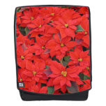 Red Poinsettias I Christmas Holiday Floral Photo Backpack