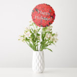 Red Poinsettias I Christmas Holiday Floral Photo Balloon