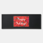 Red Poinsettias I Christmas Holiday Floral Photo Bar Mat