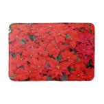 Red Poinsettias I Christmas Holiday Floral Photo Bath Mat