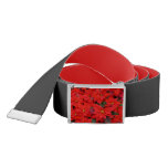Red Poinsettias I Christmas Holiday Floral Photo Belt
