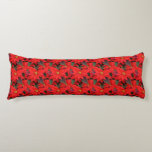 Red Poinsettias I Christmas Holiday Floral Photo Body Pillow