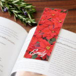 Red Poinsettias I Christmas Holiday Floral Photo Bookmarks