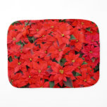 Red Poinsettias I Christmas Holiday Floral Photo Burp Cloth