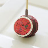 Red Poinsettias I Christmas Holiday Floral Photo Cake Pops (Front Insitu)