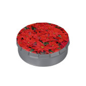 Red Poinsettias I Christmas Holiday Floral Photo Candy Tin (Side)