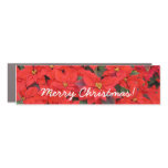 Red Poinsettias I Christmas Holiday Floral Photo Car Magnet
