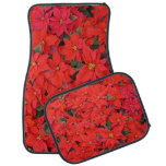Red Poinsettias I Christmas Holiday Floral Photo Car Mat
