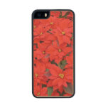 Red Poinsettias I Christmas Holiday Floral Photo Wood Phone Case For iPhone SE/5/5s