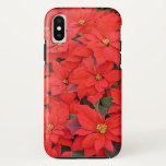 Red Poinsettias I Christmas Holiday Floral Photo iPhone X Case