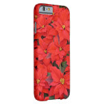 Red Poinsettias I Christmas Holiday Floral Photo Barely There iPhone 6 Case