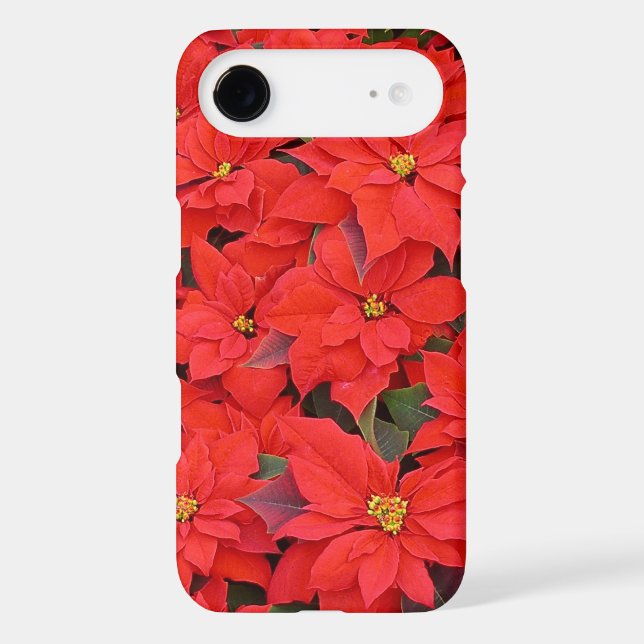 Red Poinsettias I Christmas Holiday Floral Photo Case-Mate iPhone Case (Back)