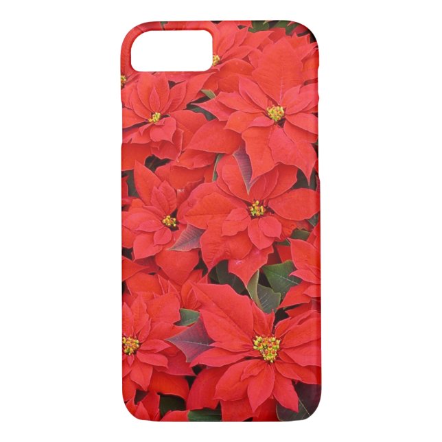 Red Poinsettias I Christmas Holiday Floral Photo Case-Mate iPhone Case (Back)
