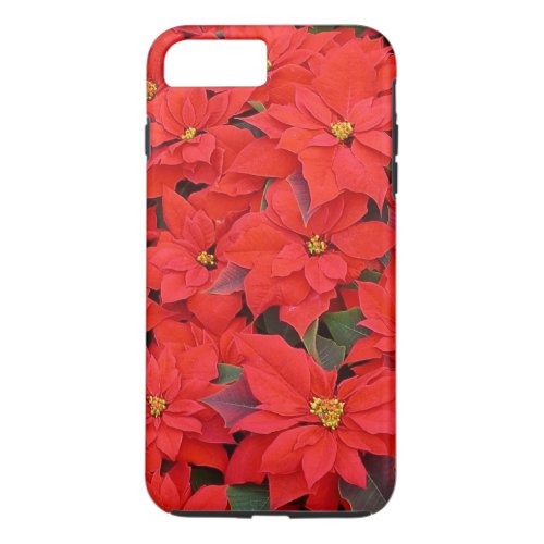 Red Poinsettias I Christmas Holiday Floral Photo iPhone 8 Plus7 Plus Case