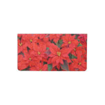 Red Poinsettias I Christmas Holiday Floral Photo Checkbook Cover