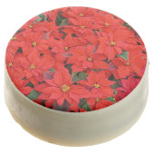 Red Poinsettias I Christmas Holiday Floral Photo Chocolate Covered Oreo (Angled)