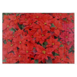 Red Poinsettias I Christmas Holiday Floral Photo Cutting Board