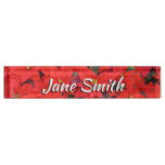 Red Poinsettias I Christmas Holiday Floral Photo Desk Name Plate