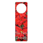 Red Poinsettias I Christmas Holiday Floral Photo Door Hanger