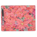 Red Poinsettias I Christmas Holiday Floral Photo Dry Erase Board With Keychain Holder