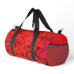 Red Poinsettias I Christmas Holiday Floral Photo Duffle Bag