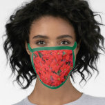 Red Poinsettias I Christmas Holiday Floral Photo Face Mask