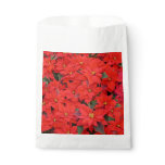 Red Poinsettias I Christmas Holiday Floral Photo Favor Bag