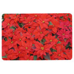 Red Poinsettias I Christmas Holiday Floral Photo Floor Mat