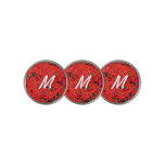 Red Poinsettias I Christmas Holiday Floral Photo Golf Ball Marker