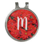 Red Poinsettias I Christmas Holiday Floral Photo Golf Hat Clip