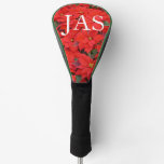 Red Poinsettias I Christmas Holiday Floral Photo Golf Head Cover