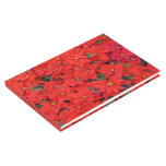 Red Poinsettias I Christmas Holiday Floral Photo Guest Book
