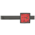 Red Poinsettias I Christmas Holiday Floral Photo Gunmetal Finish Tie Bar