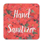Red Poinsettias I Christmas Holiday Floral Photo Hand Sanitizer Packet