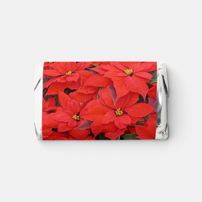 Red Poinsettias I Christmas Holiday Floral Photo Hershey's Miniatures (Front)