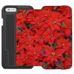 Red Poinsettias I Christmas Holiday Floral Photo iPhone 6/6s Wallet Case