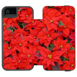 Red Poinsettias I Christmas Holiday Floral Photo Wallet Case For iPhone SE/5/5s