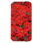 Red Poinsettias I Christmas Holiday Floral Photo iPhone 6/6s Wallet Case