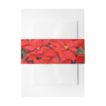 Red Poinsettias I Christmas Holiday Floral Photo Invitation Belly Band