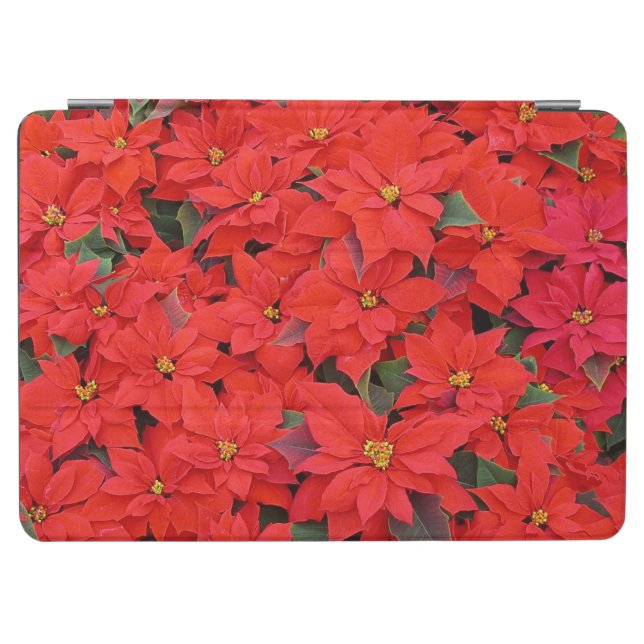 Red Poinsettias I Christmas Holiday Floral Photo iPad Air Cover (Horizontal)