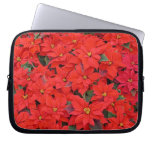 Red Poinsettias I Christmas Holiday Floral Photo Laptop Sleeve