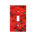Red Poinsettias I Christmas Holiday Floral Photo Light Switch Cover