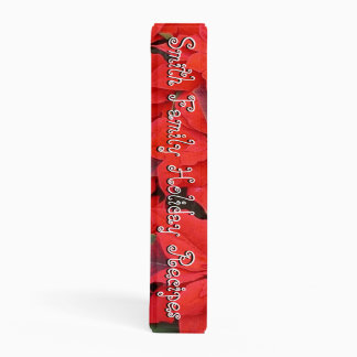 Red Poinsettias I Christmas Holiday Floral Photo Mini Binder
