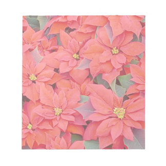 Red Poinsettias I Christmas Holiday Floral Photo Notepad
