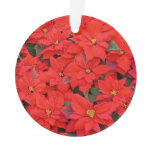 Red Poinsettias I Christmas Holiday Floral Photo Ornament