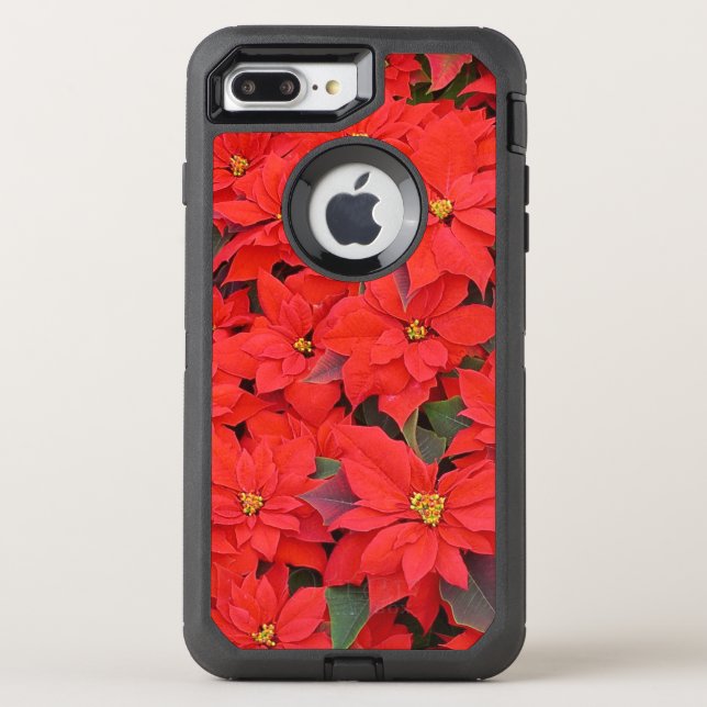 Red Poinsettias I Christmas Holiday Floral Photo Otterbox iPhone Case (Back)